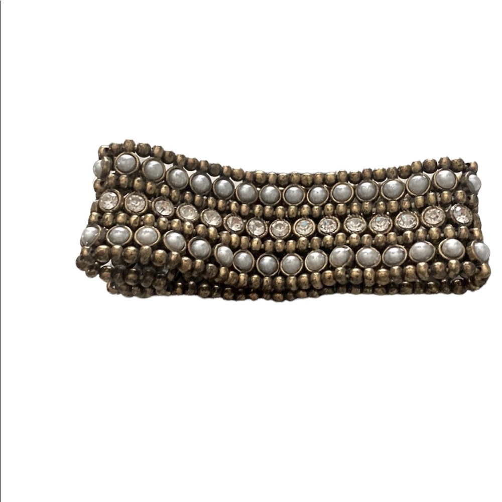 Beaded Multi Textured Elastic Bracelet